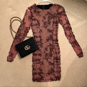 Forever 21 Brown Long Sleeve Bodycon Dress size S